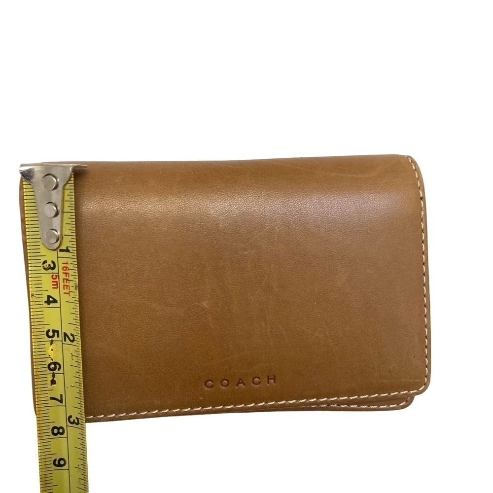 Coach vintage tan leather key ring card holder mini wallet - Picture 2 of 6